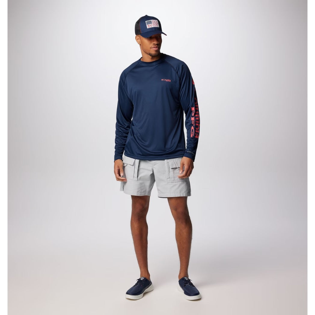 COLUMBIA - TERMINAL TACKLE LS | Collegiate Navy/Sunset Red Logo