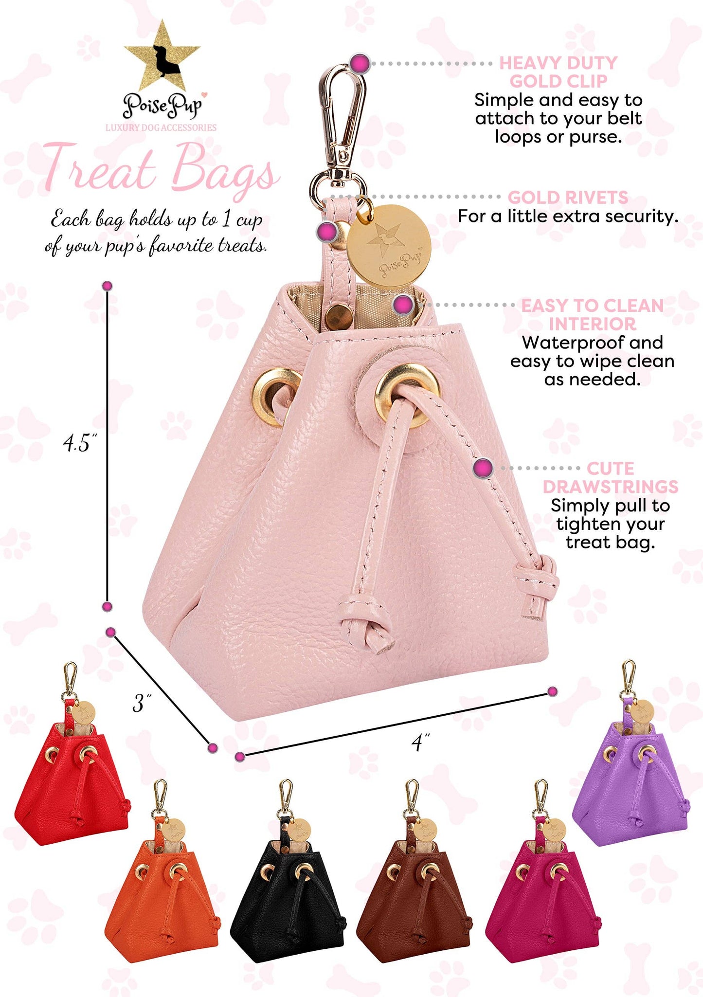 PoisePup - TREAT BAG - BELLA ROSE