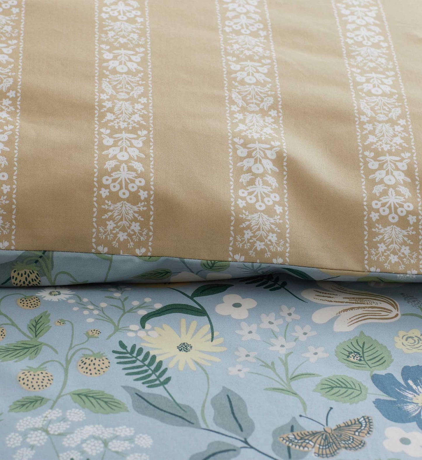 Percale Duvet Cover - Strawberry Fields Slate