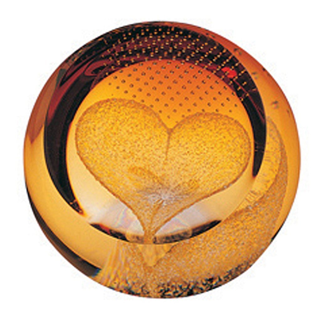 Caithness Glass Heart of Gold Paperweight