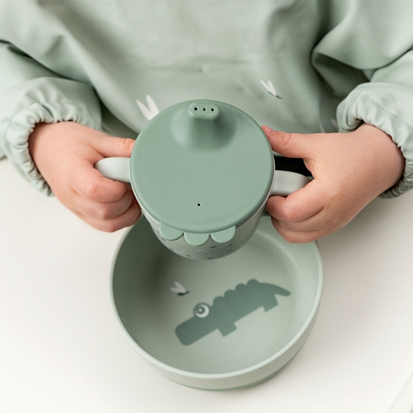 Done By Deer Foodie Spout Cup - Happy Dots Green