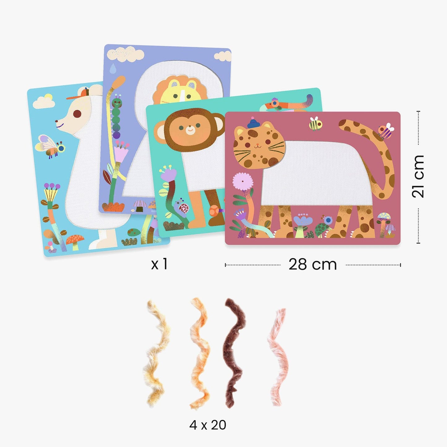 Djeco Wool & Velcro Fluffy Friends Craft Set