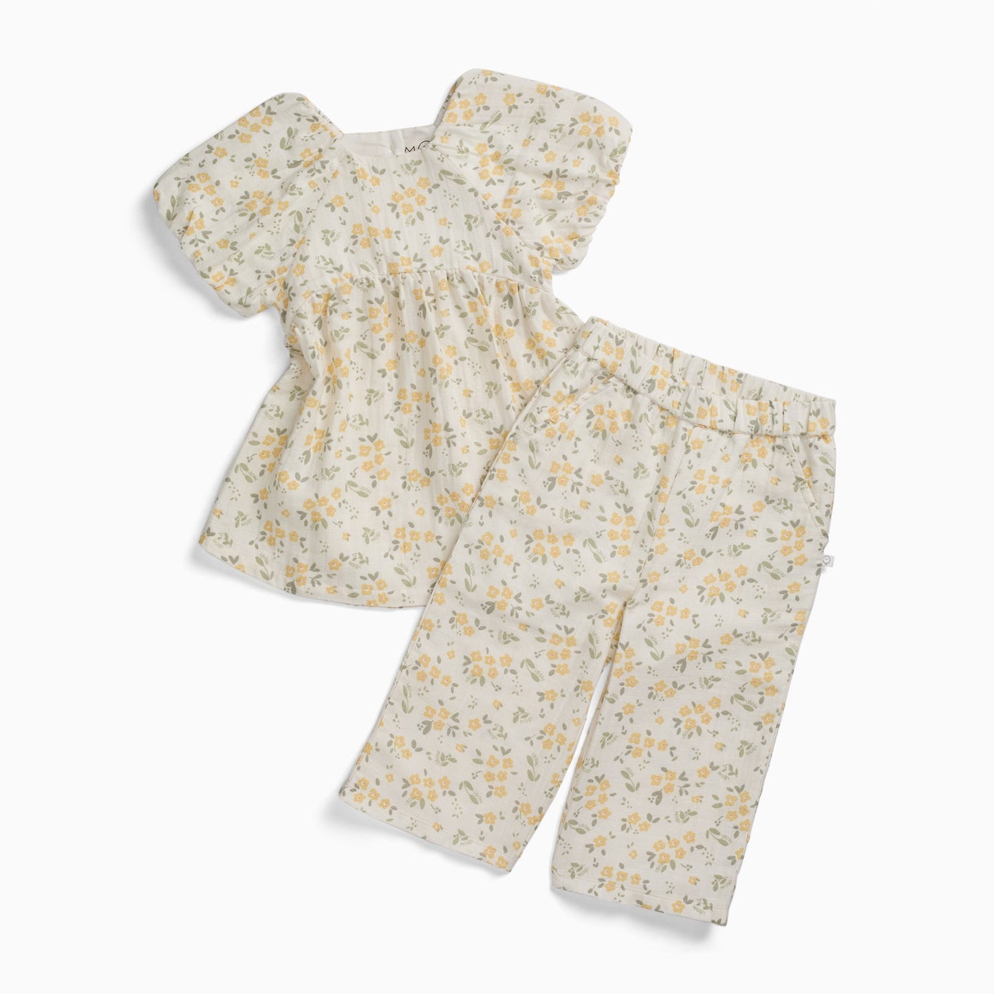 Floral Muslin Blouse & Trousers Outfit