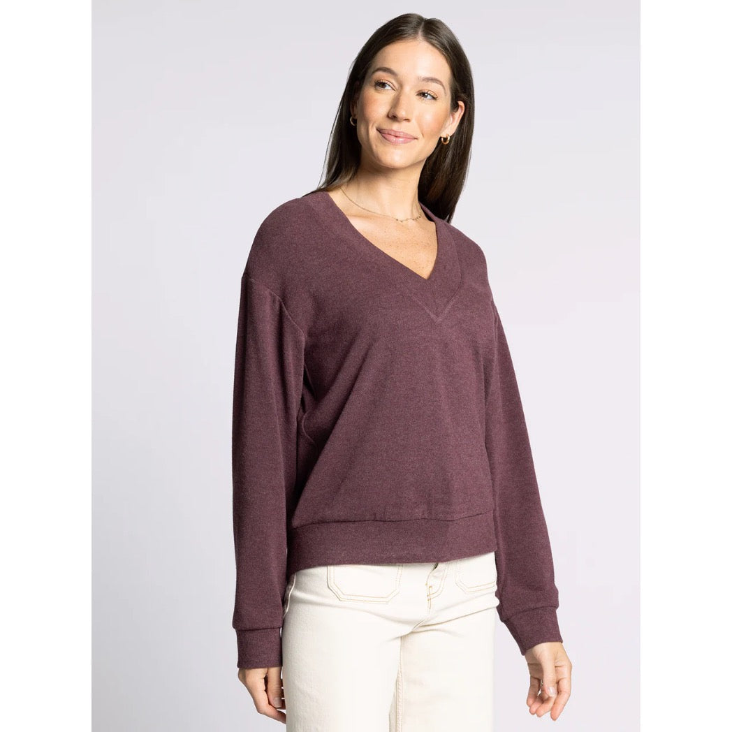 THREAD & SUPPLY - MANAL TOP | WINE HEATHER