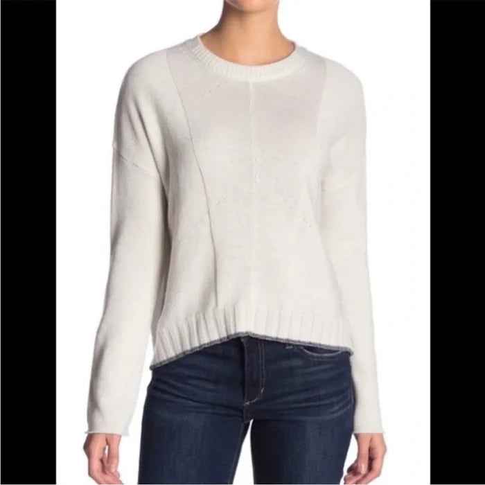 Rails Joanna Wool & Cashmere Sweater Pullover in Snow Globe Cream Metallic