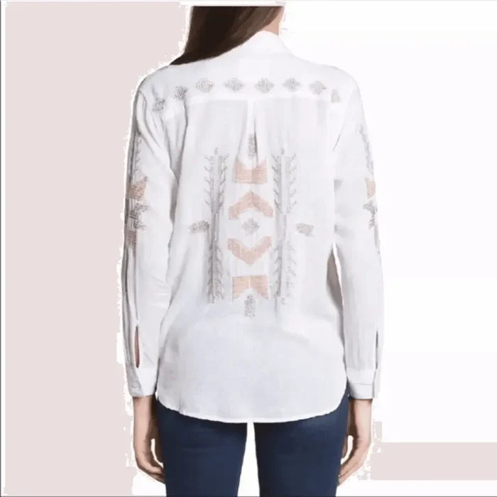 Charli in Tulum Embroidered Button Down Shirt