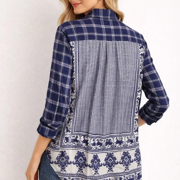 Johnny Was 3J Workshop Lana Scarf Button-Down Shirt