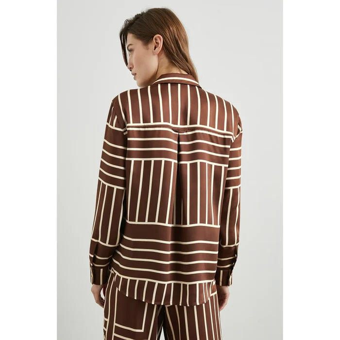 Rails Elias Shirt in Brown Line Art