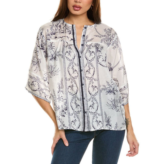 Johnny Was Tranquil Kenny Silk Blouse