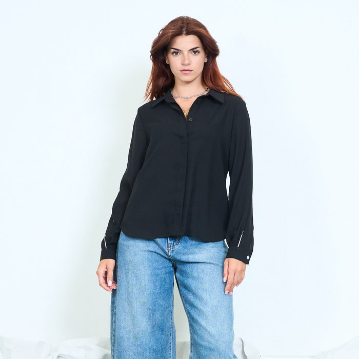 Contrast stripe long-sleeve shirt wholesale