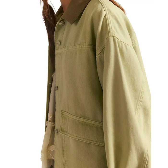 Free People Lemon Denim Jacket in Washed Sage