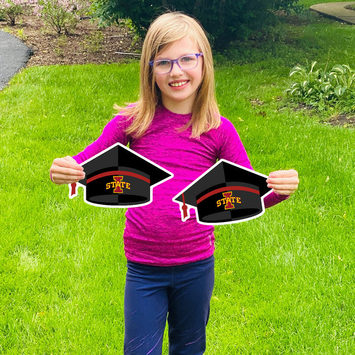 Iowa State Cyclones Graduation Cap 4-Pack of Mini Lawn Signs