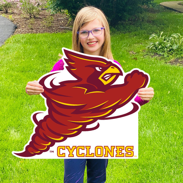 Iowa State 'Cyclones' Punching Cy Lawn Sign