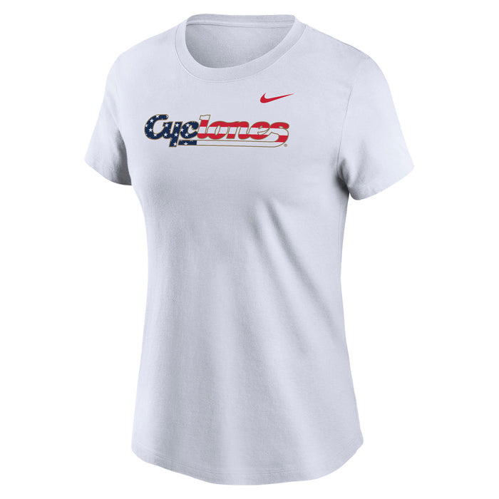 Iowa State Cyclones Nike Women's White Patriotic Core Cotton Tee