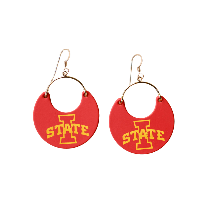 Iowa State Earrings Red/Gold