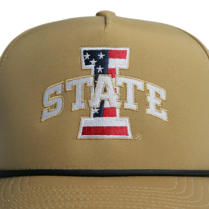 Iowa State Hat Tan Patriotic ISU Logo