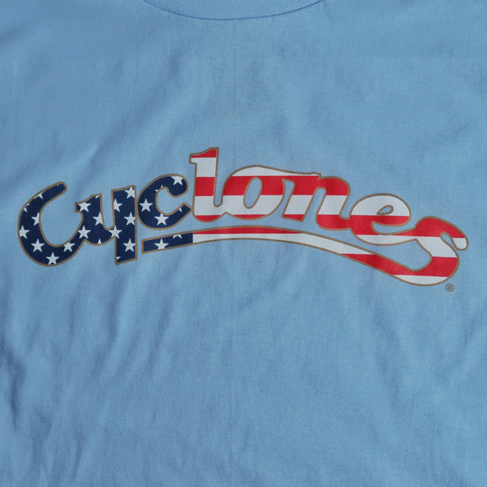 Iowa State T-Shirt Patriotic Vintage Script Cyclones
