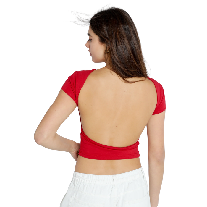 Iowa State Women's Red Hype & Vice Cropped Backless Tee
