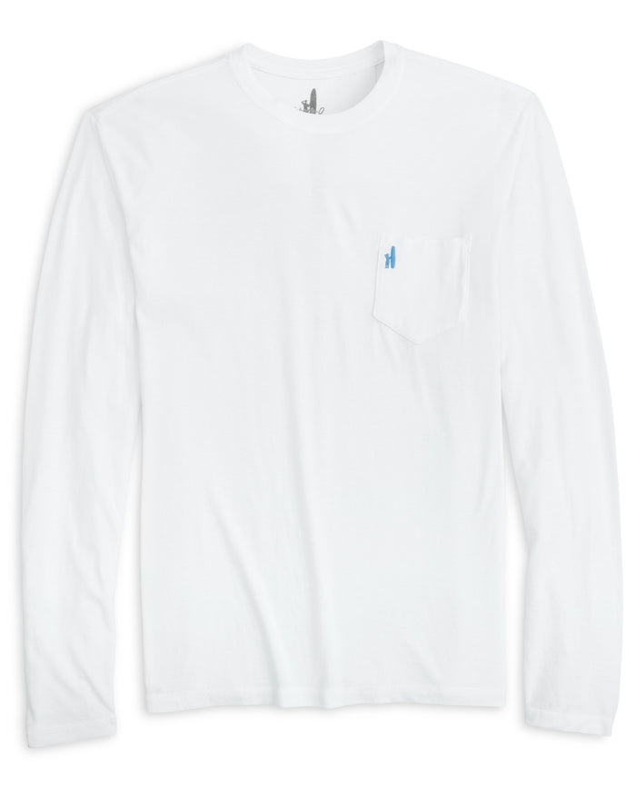 Johnnie O Mens Heathered Brennan 2 0 Long Sleeve Tee Apparel Johnnie-O White Small