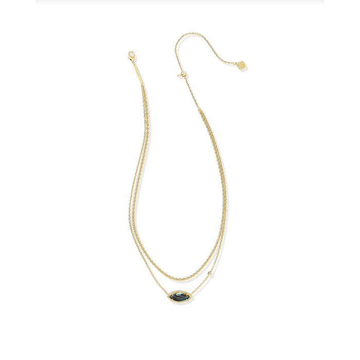 Kendra Scott Ophelia Multi Strand Necklace in Gold Abalone Shell