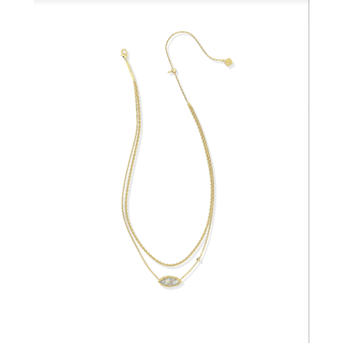 Kendra Scott Ophelia Multi Strand Necklace in Gold Iridescent Abalone