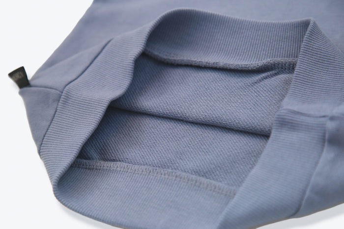 Close-up of french terry fabric and hood detail – flint hoodie for kids