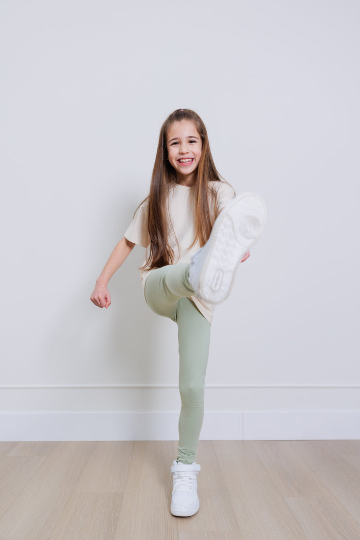 Kids Leggings – Organic Cotton – Sage