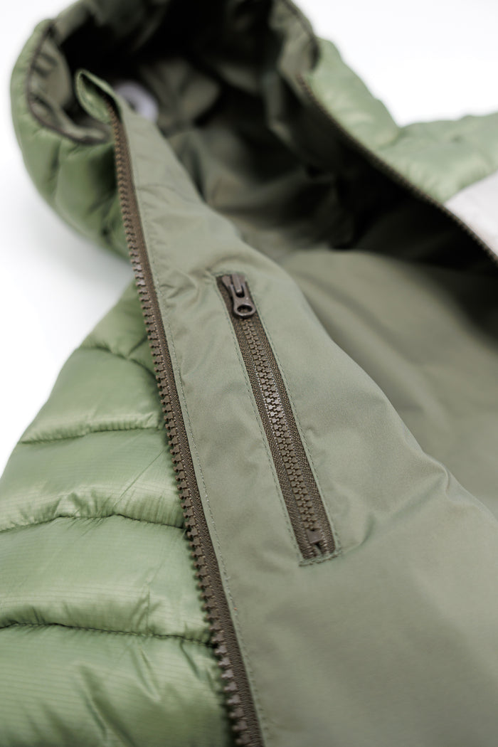 Kids Puffer Jacket - Porteau Reversible Waterproof - Fall/Winter - Dusty Olive