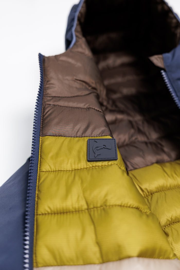 Kids Puffer Jacket - Porteau Reversible Waterproof - Fall/Winter - Ombre Blue