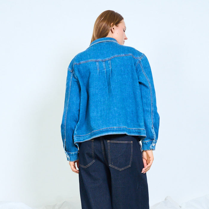 Panel seam denim jacket wholesale