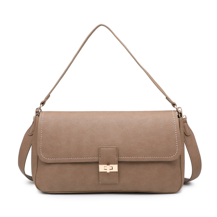 Structured flap shoulder bag wholesale