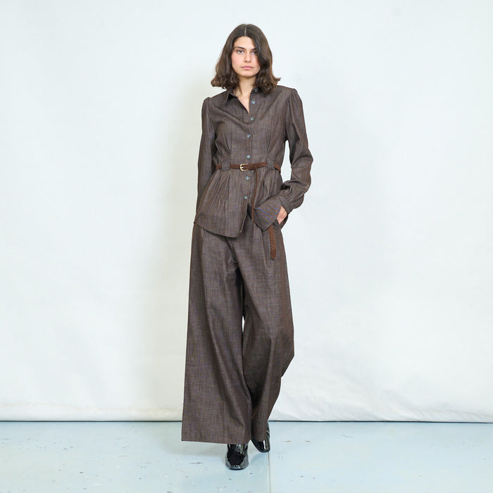 Waist cinched belted blouse wholesale