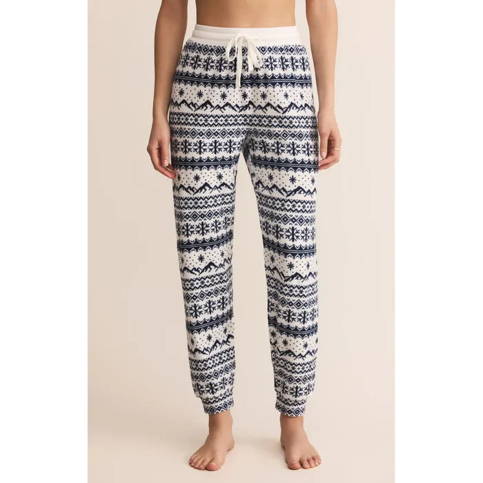Z Supply Twilight Fairisle Jogger in Vanilla Ice