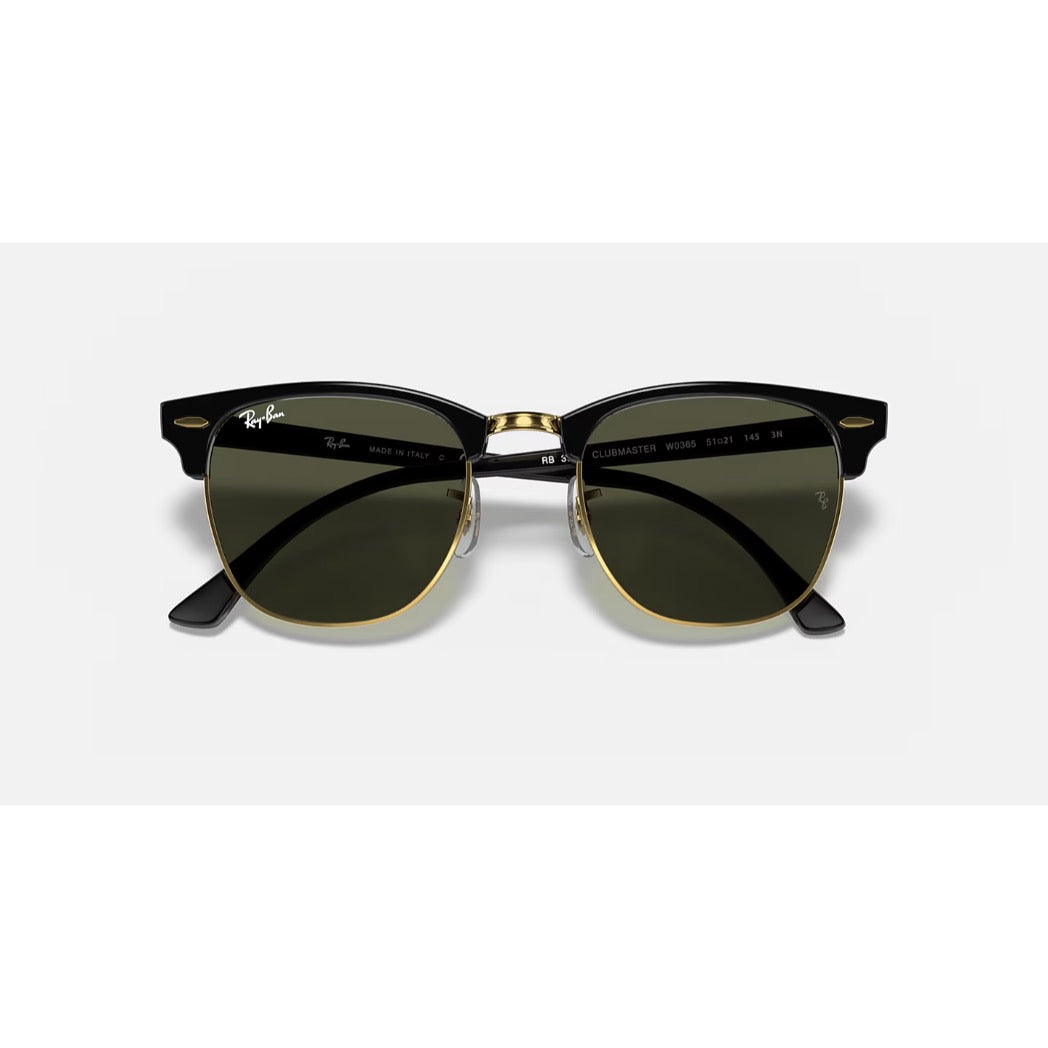 RAYBAN - CLUBMASTER | Black Arista w/ Green