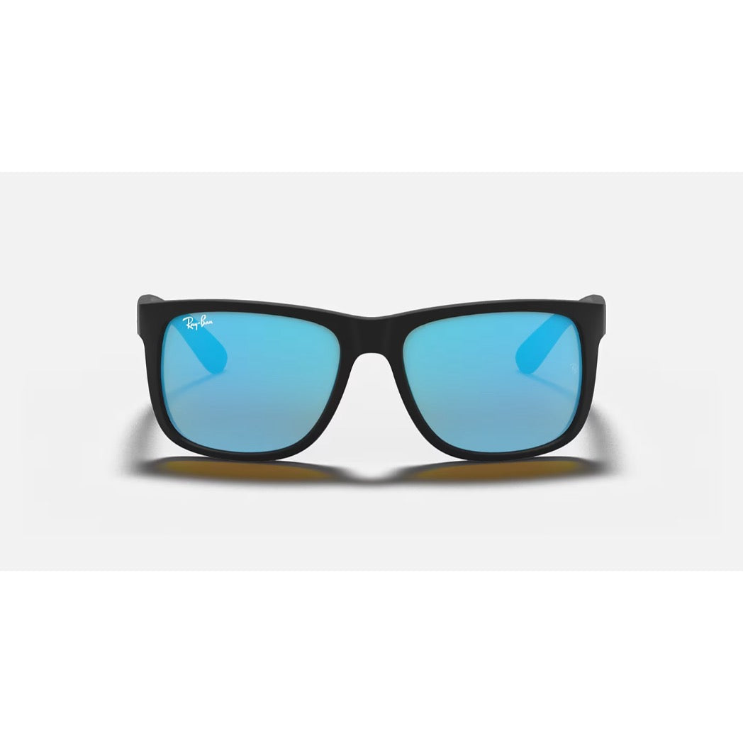 RAYBAN - JUSTIN | Black Rubber w/ Blue Flash