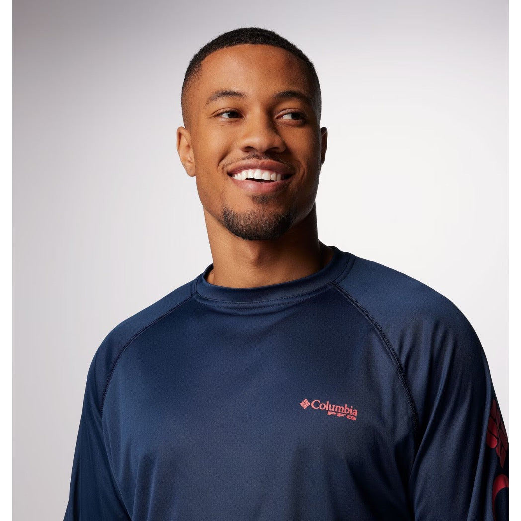 COLUMBIA - TERMINAL TACKLE LS | Collegiate Navy/Sunset Red Logo