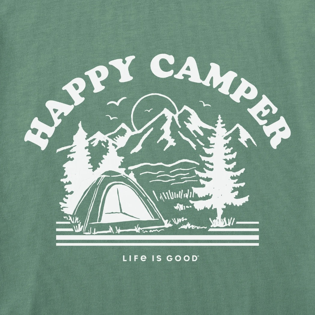 LIFE IS GOOD - WOMENS CRUSHER LITE TEE | Happy Camper Granite Green