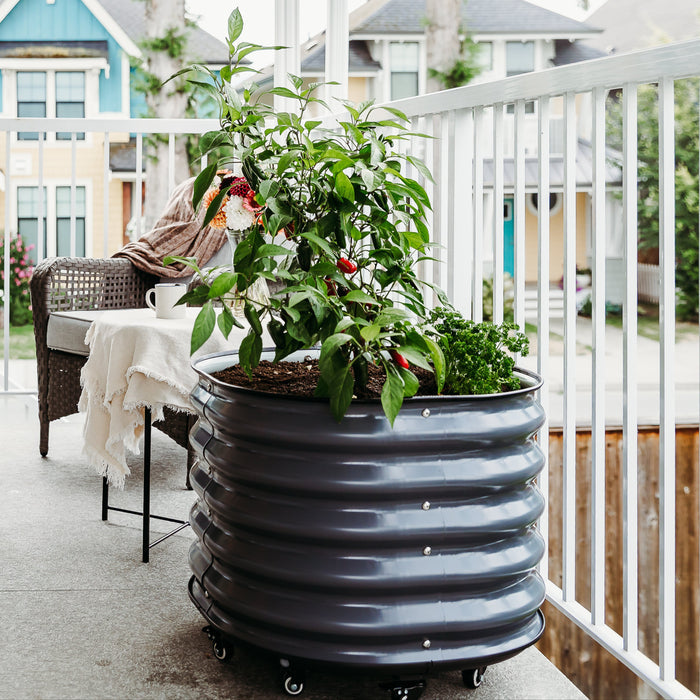 17" Tall Rolling Planter