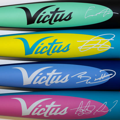 The Victus 2025 Vibe Pro-Crayon Julio Rodriguez (-5) 2 3/4" USSSA Baseball Bat (VSBVIB5C-JR) is a vibrant, one-piece aluminum bat ideal for any game.
