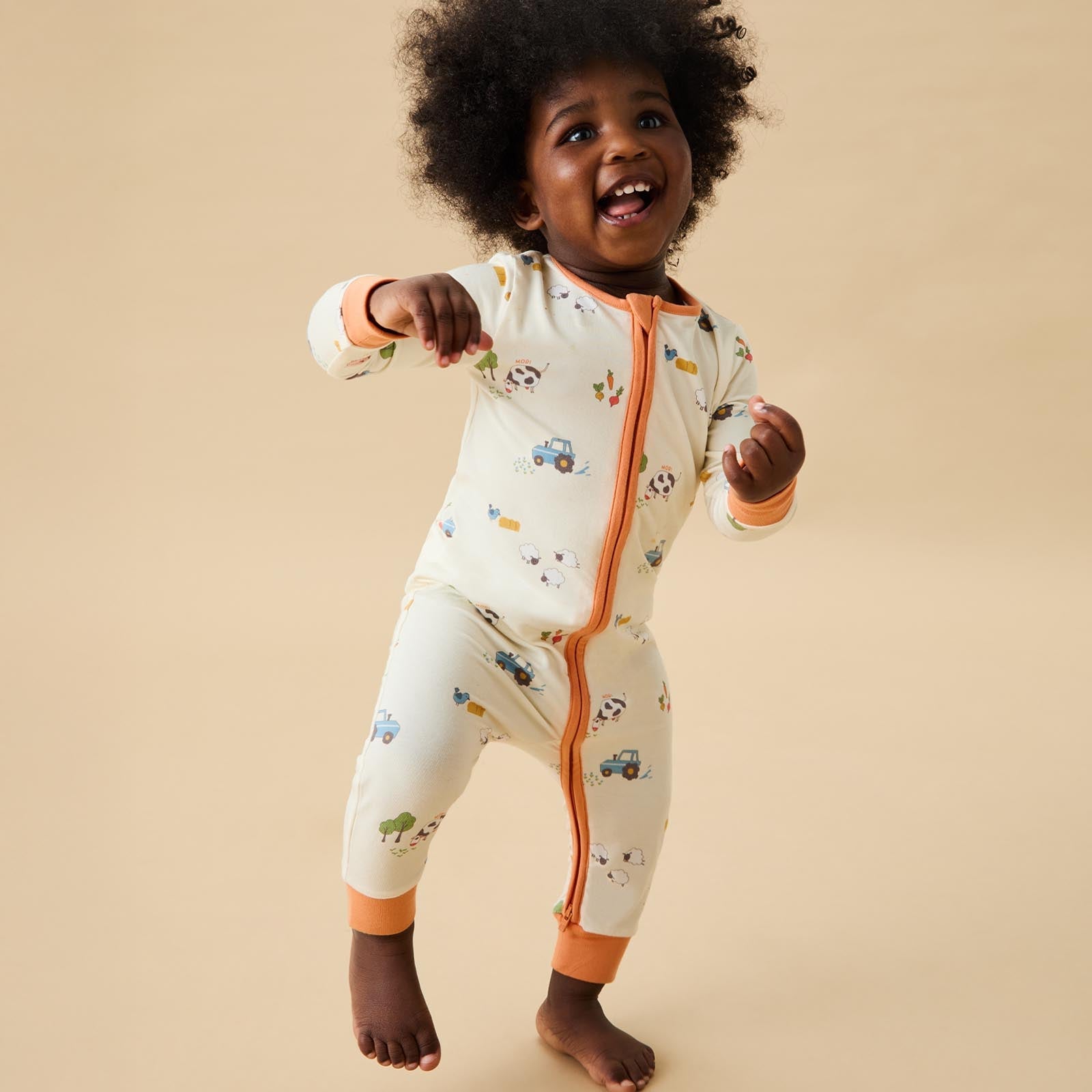 Farmyard Clever Zip Sleepsuit
