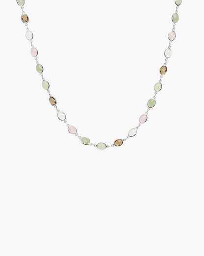 Whimsical Romance Stone Necklace in Silver