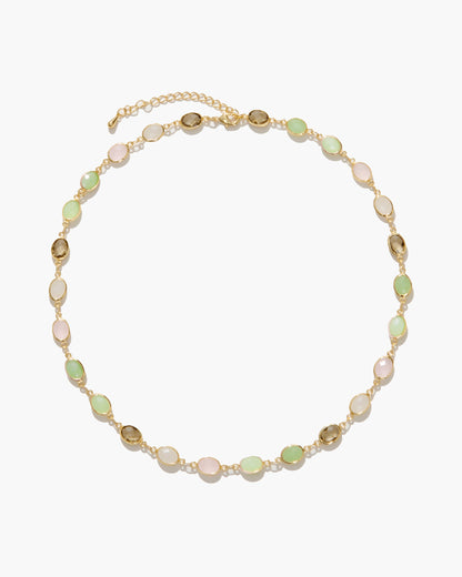 Whimsical Romance Stone Necklace in Silver