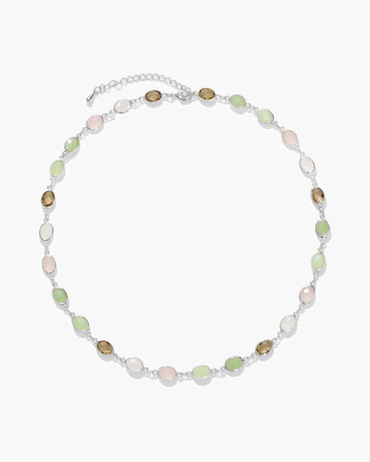 Whimsical Romance Stone Necklace in Silver