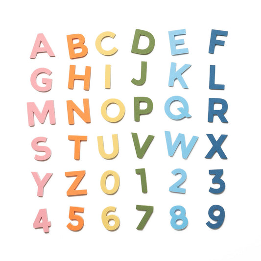 2" Uppercase Rainbow Mod Magnetic Letters + Numbers -36pcs