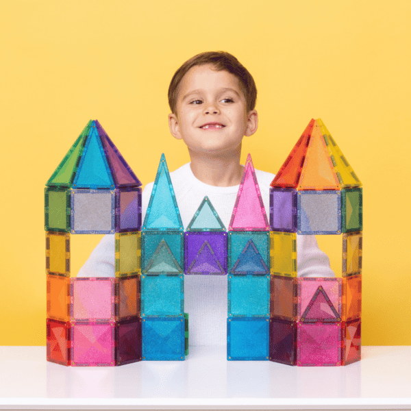 CONNETIX Magnetic Tiles Glitter Castle Pack - 48 Pieces