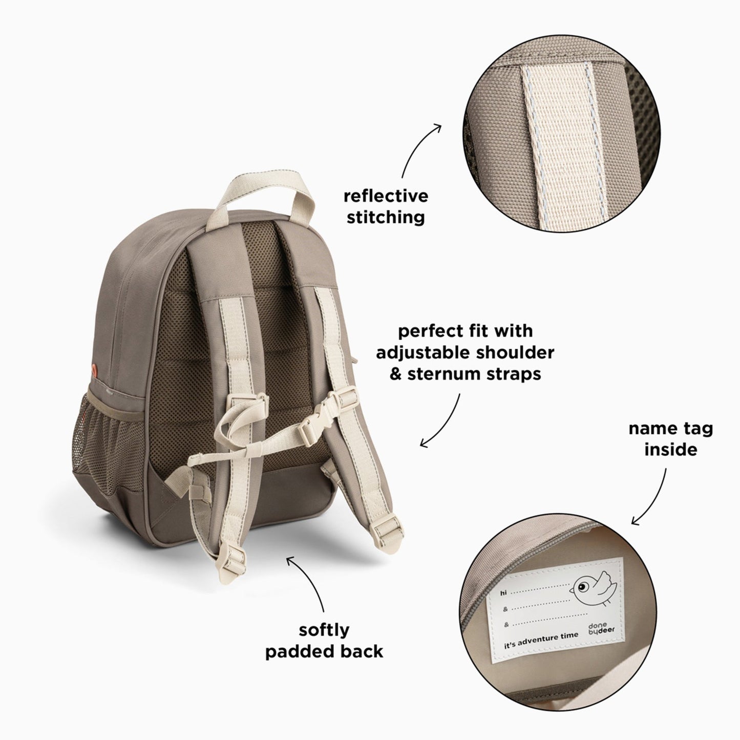 Done by Deer Junior backpack - Tiny Trails Sand 13l