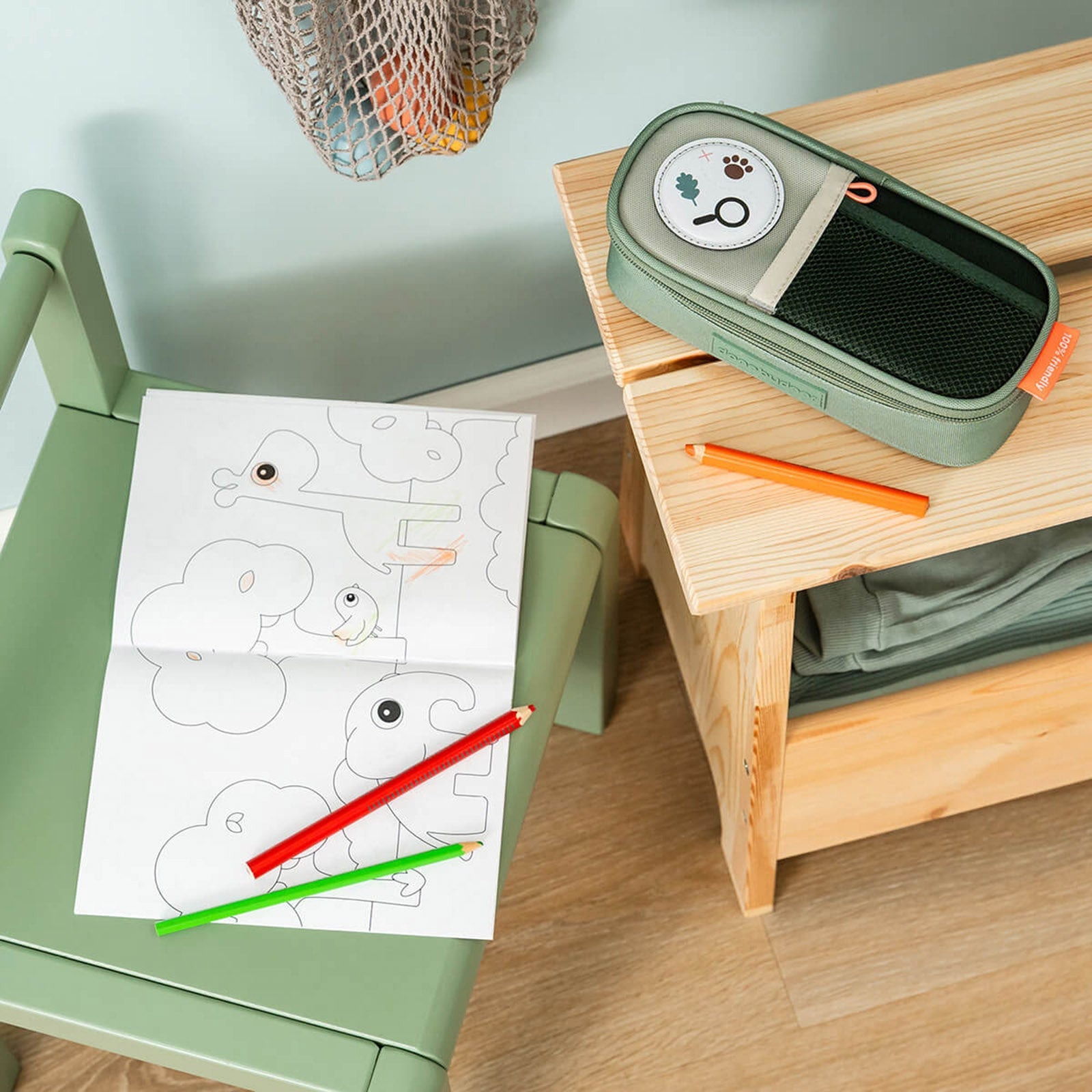 Done by Deer Pencil Case - Tiny Trails Green