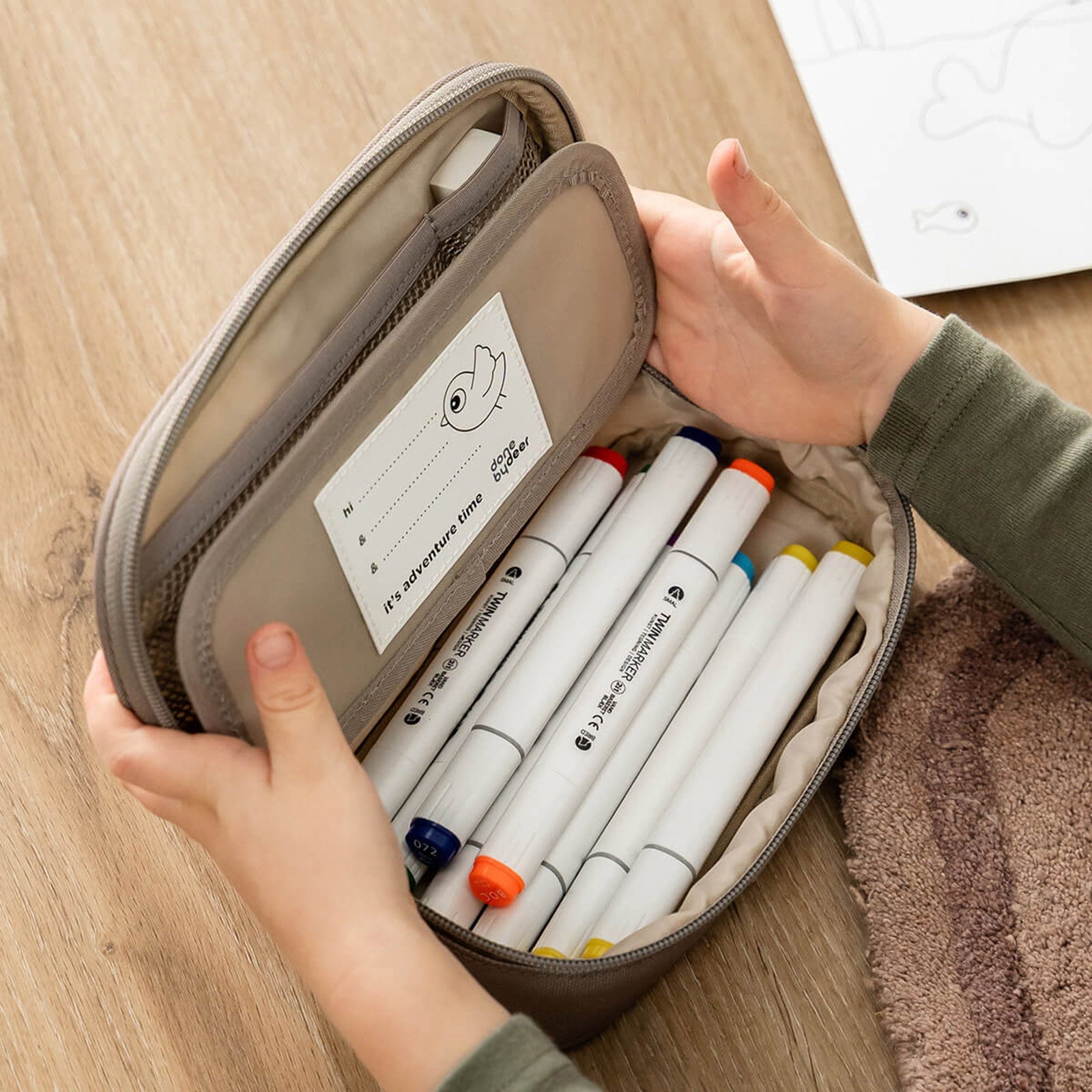 Done by Deer Pencil Case - Tiny Trails Green