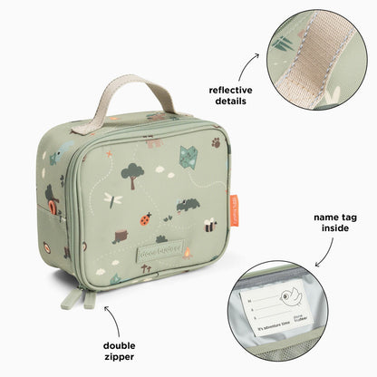 Done by Deer Tiny Insulated Lunch Bag 2.8l - Tiny Trails Green