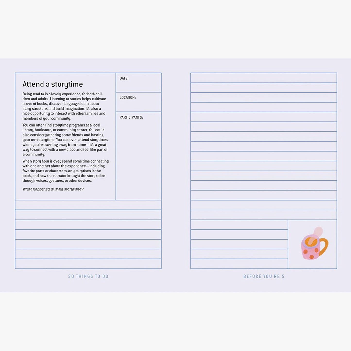 50 Things to Do Before You're 5 Journal
